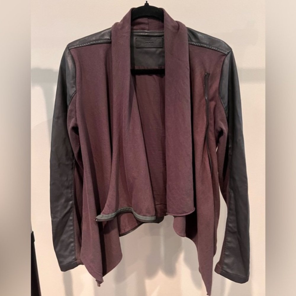 BLANK NYC Women's Gray Two-Tone Asymmetrical Jacket